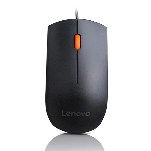 SKU-0175/ MOUSE- WIRED- Lenovo 300 Wired Plug & Play USB Mouse, High resolution 1600 DPI Optical Sensor, 3-button design with clickable scroll wheel, Ambidextrous, Ergonomic mouse for comfortable all-day Grip (GX30M39704)