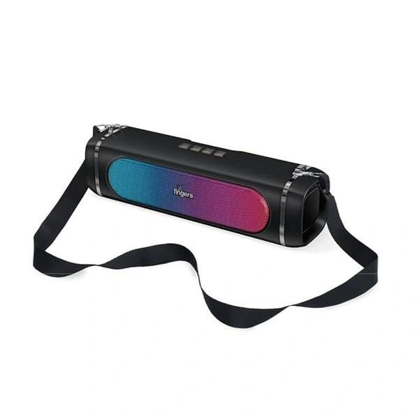 SKU-0282/ SPEAKERS- FINGERS SoundPower-20 Bluetooth Portable Speaker with Powerful 20 W Deep Bass, Mesmerizing RGB lights, 9-hour Playtime, Free Carry Strap, Built-in Mic (Black)