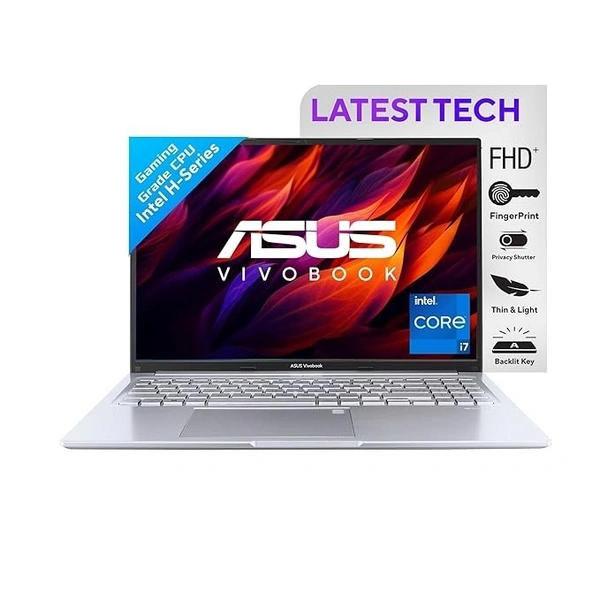 SKU-0291/ CORE I7- 12TH GEN- ASUS Vivobook 16, 16" (40.64cm)WUXGA 16:10 60 Hz, Intel Core i7-12700H, Thin & Light Laptop (16GB DDR4/512GB SSD/Intel Iris Xe Graphics/Win 11/Office 2021/Transparent Silver/1.88 Kg), X1605ZAC-MB741WS