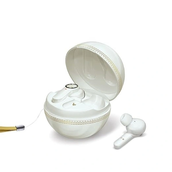 SKU-0315/ EARBUDS- FINGERS Yorker Bluetooth Truly Wireless in Ear Earbuds with Mic (Cricket Themed | Snc Technology | 17.5 Hrs Power Playback | Fast Charging Type-C | Sweat Proof | Voice Assistant Support, Piano White)