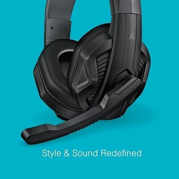 SKU-0317/ HEADPHONES- FINGERS USB-Talkathon On-Ear Wired Headphones with Mic (Big 40 mm Driver | Adjustable Mic | in-line Volume controller) - Black