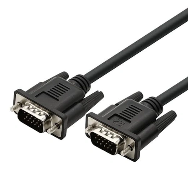 SKU-0420/ VGA CABLE- 1.5MTR- LAPCARE- Lapcare Premium VGA Cable, 15Pin Male to Male (1.5M)-Black- 1 Year Warrenty