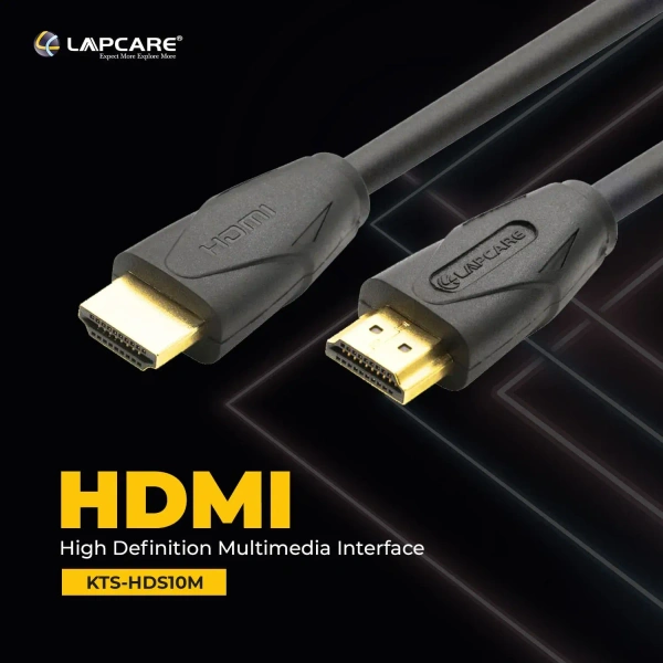 SKU-0425/ HDMI CABLE- 5 MTR- LAPCARE- Lapcare Premium Quality HDMI Cable, Male to Male (5 M)-Black- 1 Year Warrenty
