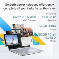 SKU-0038/ CORE I5- 12TH GEN- ASUS VIVOBOOK 16- Intel Core i5-12500H 12th Gen, 16" (40.64 cm) FHD+, Thin and Light Laptop (16GB/512GB/Win11/Office 2021/Silver/1.8 kg), X1605ZAC-MB541WS