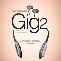 SKU-0079/ NECKBANDS- FINGERS Gig2 Wireless in-Ear Bluetooth Neckband Earphones with 50-hour Playtime, Built-in Mic with Surround Noise Cancellation SNC™ Technology, Dual Pairing, Made in India (Rich Grey)