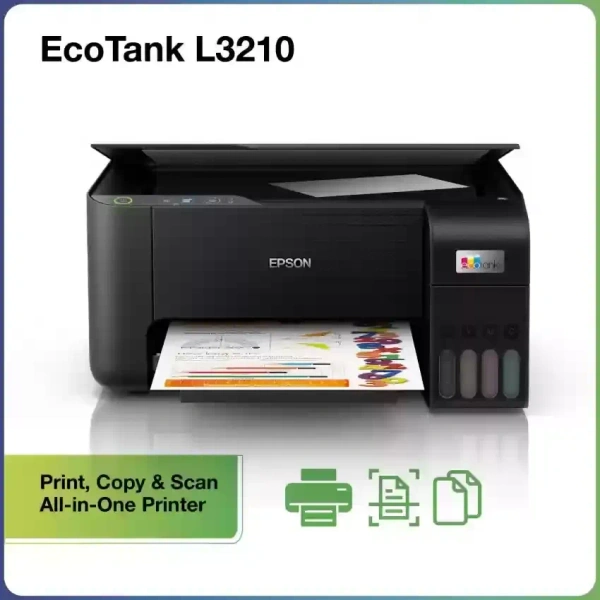 SKU-0093/ TANK SYSTEM- Epson Ecotank L3210 A4 All-in-One Wired Colour Home Inkjet Printers, Black