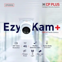 CCTV- WIFI CAMERA- CP PLUS 3MP 4G Dome Camera with 1296P Resolution Video, 4G Sim Card Support, 2-Way Talk, Human Body Detection, Advanced Night Vision & Privacy Mode - CP-D31G