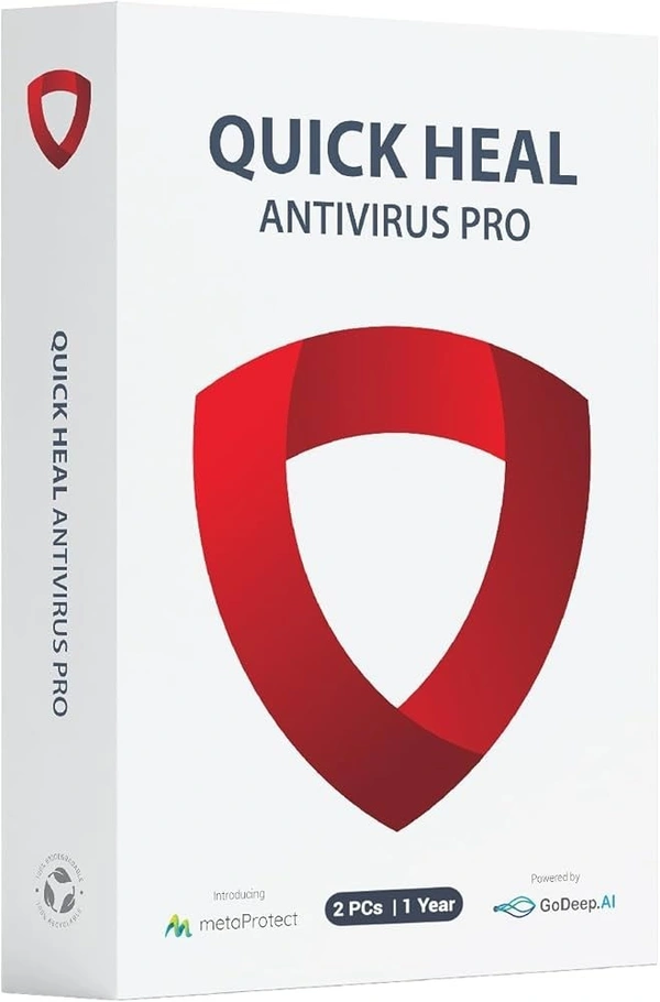 SKU-0134/ ANTIVIRUS- MULTIUSER- 1YEAR- 2PC- Quick Heal Antivirus Pro Latest Version - 2 PCs, 1 Year | AI Based Device Security for Laptop | Email and Browsing Protection