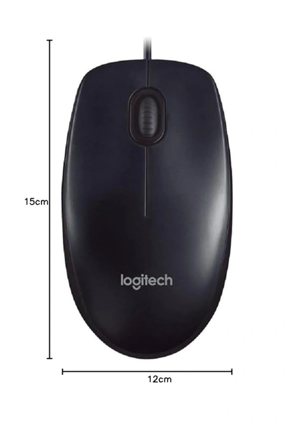 SKU-0174/ MOUSE- WIRED- Logitech M90 Wired USB Mouse, 1000 DPI Optical Tracking, Ambidextrous PC/Mac/Laptop - Black