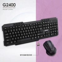 SKU-0207/ COMBO- WIRELESS- ZEBION G2400 Wireless Keyboard Mouse Combo with Nano Receiver, Tested with Over 1 Billion keystrokes and clicks,Durable Body, Multimedia Keyboard, Adjustable DPI, 1 Year Warranty, Black Color
