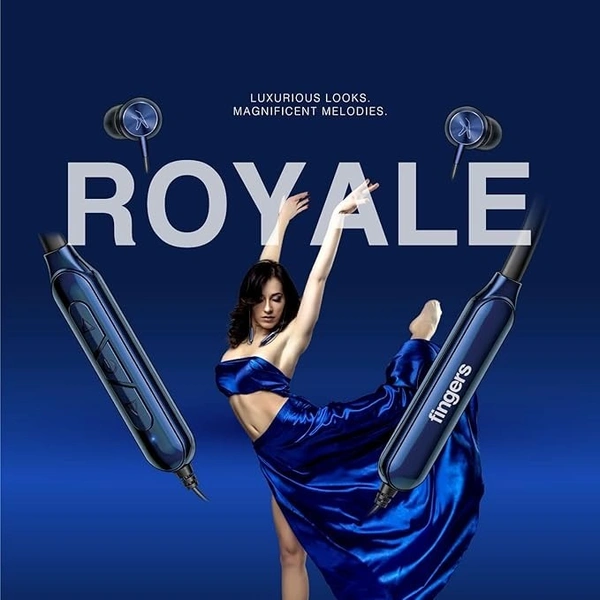 SKU-0298/ NECKBANDS- FINGERS FC-Royale Bluetooth Wireless Neckband in Ear Earphones with Built in Mic (Royal Blue)