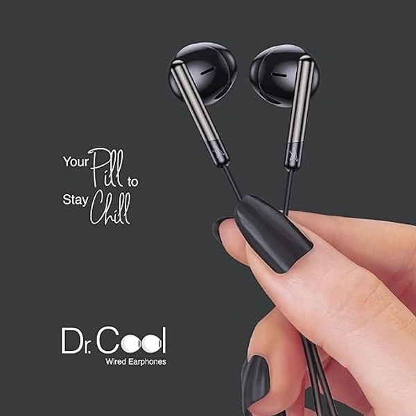 SKU-0307/ EARSET- FINGERS Dr. Cool Wired Earphones (Ear-shaped Dual Tone Earbuds | Golden L Pin Connector)- 1 Year Warrenty