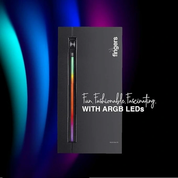 SKU-0330/ CABINET- RGB- Fingers RGB-Flow India's First Micro ATX PC C2 Fashion Computer Case Cabinet with ARGB LEDs