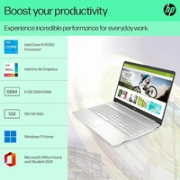 SKU-0046/ CORE I5- 12TH GEN- HP 15s 12th Gen Intel Core i5, 15/6inch (39.6 cm), 8GB RAM, 512GB SSD, Intel Iris Xe Graphics, Backlit Kb, (Win 11 Home, Natural Silver, 1.69kg), fq5202TU / fq5329TU