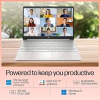 SKU-0047/ CORE I5- 12TH GEN- HP Laptop 15s, 12th Gen Intel Core i5-1235U, 15.6-inch (39.6 cm), FHD, 16GB DDR4, 512GB SSD, Intel Iris Xe Graphics, Backlit KB,MSO,Thin & Light, Dual Speakers (Win 11, Silver, 1.69 kg), fq5330TU