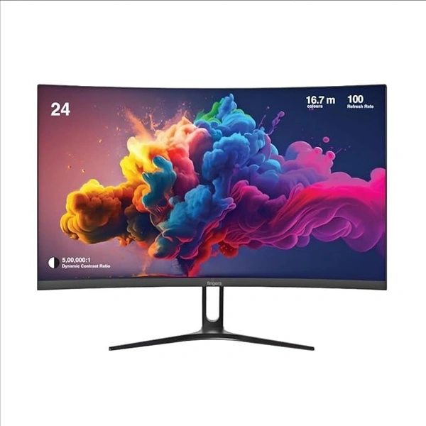 SKU-0073/ SIZE- 24" CURVED- FINGERS Satin-Curve-2421 Curved LED Monitor (23.81, 60 cm) with 1920 x x1080 FHD Resolution, Ultra-Slim Design, VGA + HDMI + VGA Output, Wall mountable, 100 Hz Refresh Rate, 250 nits Brightness