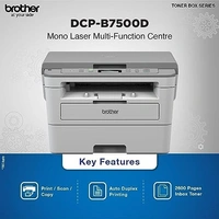 SKU-0100/ LASERJET-Brother DCP-B7500D Automatic Duplex Laser Printer with 34 Pages Per Minute Print Speed, Multifunction (Print Scan Copy), LCD Display, 128 MB Memory, Large 250 Sheet Paper Tray, USB Connectivity Visit the Brother Store