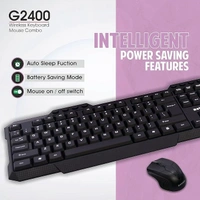 SKU-0207/ COMBO- WIRELESS- ZEBION G2400 Wireless Keyboard Mouse Combo with Nano Receiver, Tested with Over 1 Billion keystrokes and clicks,Durable Body, Multimedia Keyboard, Adjustable DPI, 1 Year Warranty, Black Color