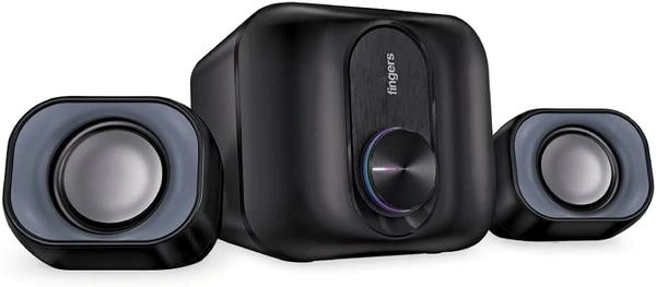 SKU-0277/ SPEAKERS- FINGERS StereoBeats 2.1 Channel Multimedia Wired Speaker (USB Powered with 3.5 mm stereo input | Powerful 11 Watts | for Computer PCs & Laptops) - Rich Black