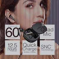 SKU-0314/ EARBUDS- FINGERS Mesmeric TWS Earbuds Immersive Sound with 10 mm Deep bass Drivers, 60 Hours Playtime, Built-in Quad Mics, SNC™ Technology, Quick Charge Type-C Fast Charging (Gun Metal + Black)