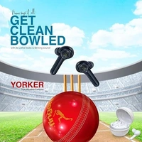 SKU-0315/ EARBUDS- FINGERS Yorker Bluetooth Truly Wireless in Ear Earbuds with Mic (Cricket Themed | Snc Technology | 17.5 Hrs Power Playback | Fast Charging Type-C | Sweat Proof | Voice Assistant Support, Piano White)
