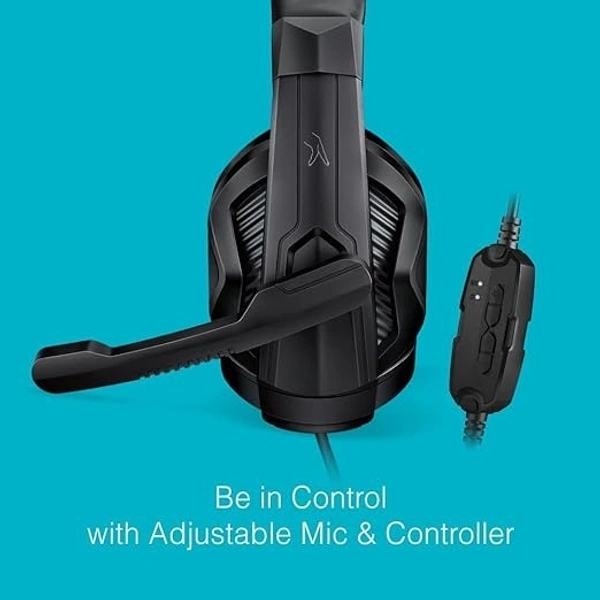 SKU-0317/ HEADPHONES- FINGERS USB-Talkathon On-Ear Wired Headphones with Mic (Big 40 mm Driver | Adjustable Mic | in-line Volume controller) - Black