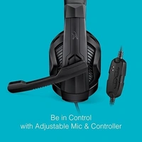 SKU-0317/ HEADPHONES- FINGERS USB-Talkathon On-Ear Wired Headphones with Mic (Big 40 mm Driver | Adjustable Mic | in-line Volume controller) - Black