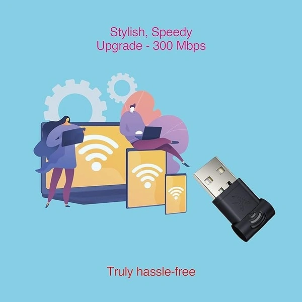 USB WIFI- FINGERS FWF300 Wi-Fi USB Adapter (Nano-sized | High Speed and Wi-Fi compatible with Windows, Linux, and Mac | Speed up to 300 Mbps)