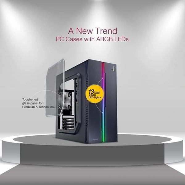 SKU-0331/ CABINET- RGB- FINGERS RGB-Admiral Polycarbonate Computer Case - Black