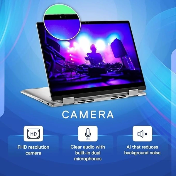 SKU-0090/ CORE I3- 13TH GEN- Dell Inspiron 7430 2in1 Laptop, Intel Core i3-1315U Proc, 8GB, 512GB SSD, 14.0" (35.56cm) FHD+ Touch, Active Pen, Win 11 + MSO'21, 15 Months McAfee, Backlit KB + FPR, Silver, 1.58kg -