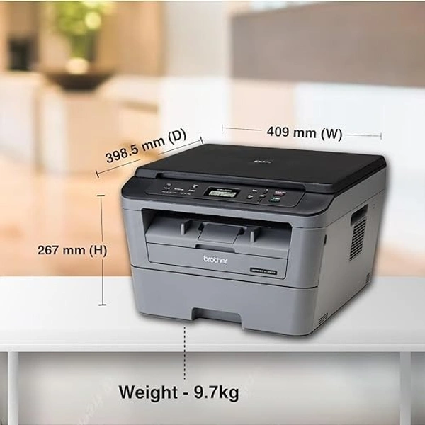 SKU-0099/ LASERJET- Brother DCP-L2520D Automatic Duplex Laser Printer with 30 Pages Per Minute Print Speed, Multifunction (Print Scan Copy), 2 in 1 (ID) Copy Button, LCD Display, 32 MB Memory, 250 Sheet Paper Tray, USB