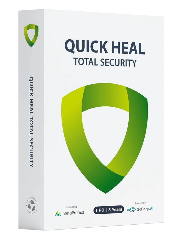 SKU-0155/ ANTIVIRUS- 3YEAR- 1PC- Quick Heal | Total Security | 1 User | 3 Years | AI Based Device Security for Windows PC | Banking and Browsing Protection | Dark Web Monitoring and Parental Control