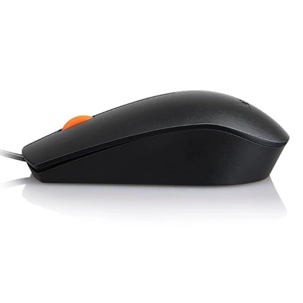 SKU-0175/ MOUSE- WIRED- Lenovo 300 Wired Plug & Play USB Mouse, High resolution 1600 DPI Optical Sensor, 3-button design with clickable scroll wheel, Ambidextrous, Ergonomic mouse for comfortable all-day Grip (GX30M39704)