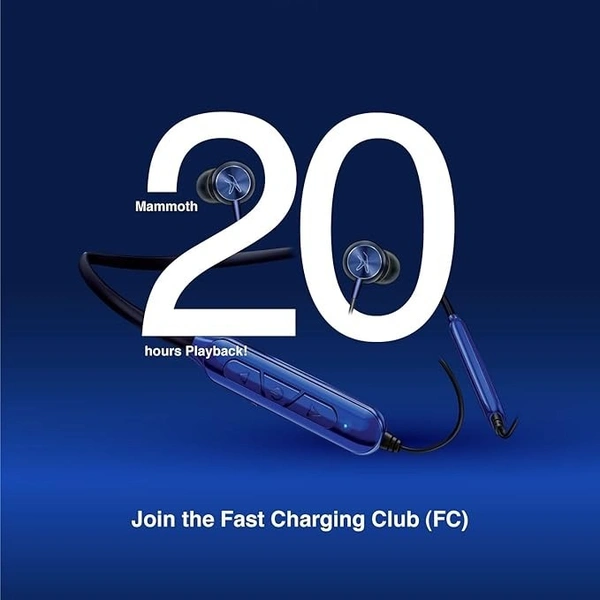 SKU-0298/ NECKBANDS- FINGERS FC-Royale Bluetooth Wireless Neckband in Ear Earphones with Built in Mic (Royal Blue)