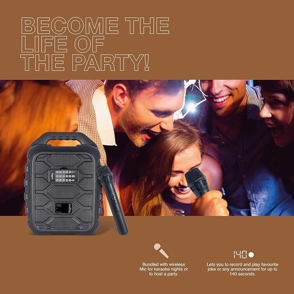 SKU-0305/ SPEAKERS- FINGERS Knockout Rugged 32 Watt Truly Wireless Bluetooth Portable Speaker (Black)