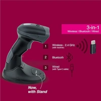 SKU-0337/ BARCODE SCANNER- WIRELESS- FINGERS 2D-QuickScan WL5 Wireless Barcode Scanner (2D Technology, 3-in-1: Bluetooth | Wireless with 2.4 GHz USB Receiver | Wired with Type-C Cable)