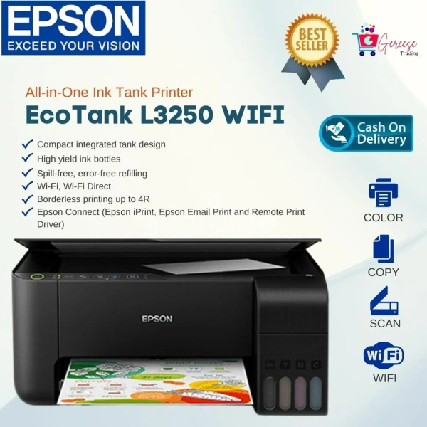 SKU-0013/ TANK SYSTEM- Epson EcoTank L3250 A4 Wi-Fi All-in-One Ink Tank Printer Ink