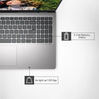 SKU-0031/ CORE I3- 12TH GEN- DELL INSPIRON 3520- Intel Core i3-1215U Processor, 8GB, 512GB, 15.6" (39.62cm) FHD Display, Win 11 + MSO'21, 15 Month McAfee Antivirus, Silver, Thin & Light-1.65kg