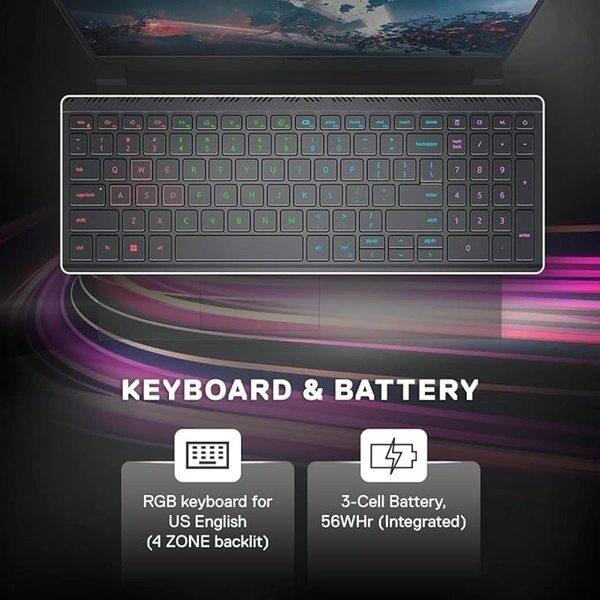 CORE I5- 13TH GEN- Dell Gaming G15-5530 13th Gen Laptop, Intel i5-13450HX/16GB/512GB SSD/NVIDIA RTX 3050 (6GB GDDR6)/15.6" (39.62cm) FHD 120Hz 250 nits/Win 11+MSO'21/Backlit Keyboard 4-Zone RGB/Dark Shadow Gray/2.65kg