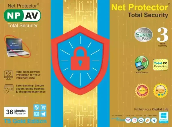 SKU-0081/ ANTIVIRUS- 3 YEAR- Net Protector Antivirus for PC | Total Security 2024 | 1 PC | 3 Years | Email Delivery in less than 1 MIN