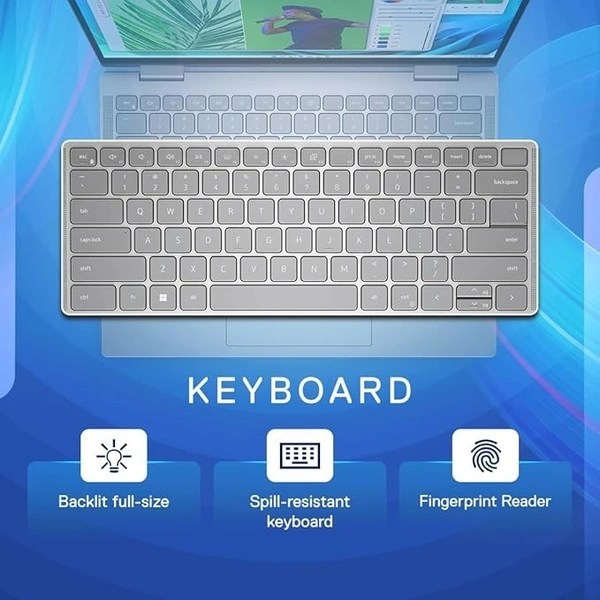 SKU-0090/ CORE I3- 13TH GEN- Dell Inspiron 7430 2in1 Laptop, Intel Core i3-1315U Proc, 8GB, 512GB SSD, 14.0" (35.56cm) FHD+ Touch, Active Pen, Win 11 + MSO'21, 15 Months McAfee, Backlit KB + FPR, Silver, 1.58kg -