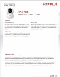 CCTV- WIFI CAMERA- CP PLUS 2MP Full HD Wi-fi CCTV Camera | 360°View PT Camera | Motion Tracking | Cloud Monitoring | 2-Way Talk, Night Vision| Support SD Card (Up to 256 GB) | Privacy Mode - CP-E28A