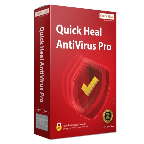 SKU-0134/ ANTIVIRUS- MULTIUSER- 1YEAR- 2PC- Quick Heal Antivirus Pro Latest Version - 2 PCs, 1 Year | AI Based Device Security for Laptop | Email and Browsing Protection