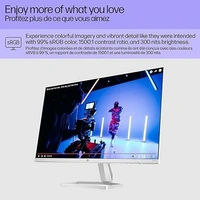 SKU-0147/ SIZE- 24"- HP Series 5 24 inch FHD Monitor, Full HD Display (1920 x 1080), IPS Panel, 99% sRGB, 1500:1 Contrast Ratio, 300 nits, Eye Ease with Eyesafe Certification, 524sa (2024)