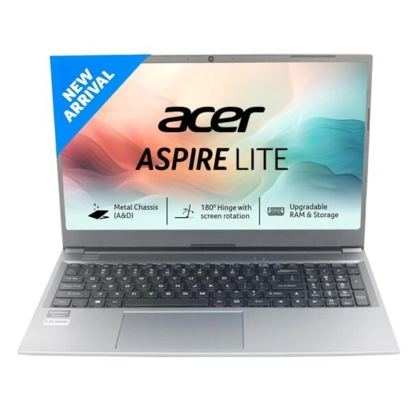 SKU-0273/ CORE I3- 12TH GEN- Acer Aspire Lite 12th Gen Intel Core i3-1215U Premium Metal Laptop (Windows 11 Home/8 GB RAM/512GB SSD) AL15-52, 39.62cm (15.6") Full HD Display, Metal Body, Steel Gray, 1.59 Kg