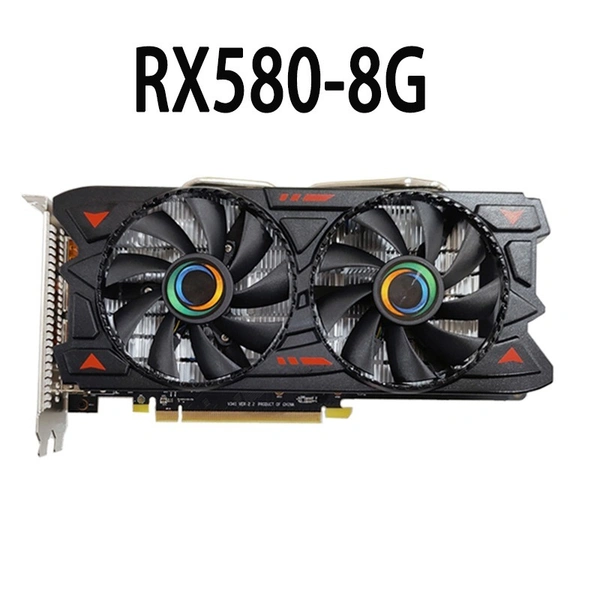 SKU-0281/ GRAPHIC CARD- DDR5- Nextron Rx 580 Graphics Card, 8Gb Gddr5 256Bit pci_e_x16 Gaming Graphics Card, Pci Express 3.0X16, 3 Displayport Hdmi Dvi, Dual Air Cooling Pc Video Cards, 4K Displays Support