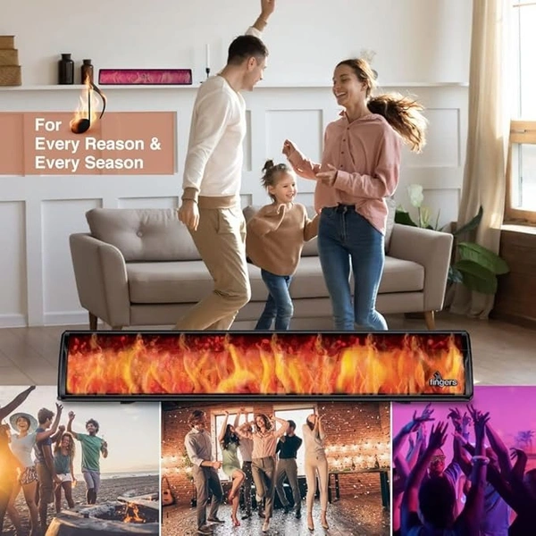 SKU-0285/ SPEAKERS- FINGERS SoundFlame (India’s First Portable Speaker with Flame effects, Deep Bass 16 W, Bluetooth v5.3, USB, MicroSD, AUX, Magnetic Remote Control) – Rich Black