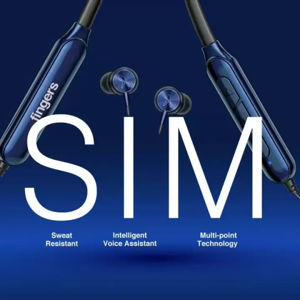 SKU-0298/ NECKBANDS- FINGERS FC-Royale Bluetooth Wireless Neckband in Ear Earphones with Built in Mic (Royal Blue)