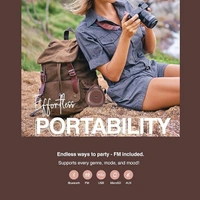 SKU-0304/ SPEAKERS- FINGERS Brownie2 Portable Speaker (15 Hours Playback | Bluetooth, FM Radio, USB, MicroSD, AUX),Choco Brown