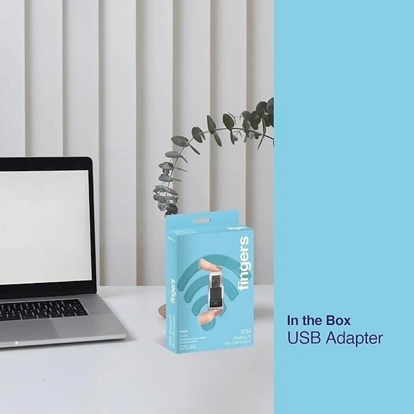 USB WIFI- FINGERS FWF300 Wi-Fi USB Adapter (Nano-sized | High Speed and Wi-Fi compatible with Windows, Linux, and Mac | Speed up to 300 Mbps)